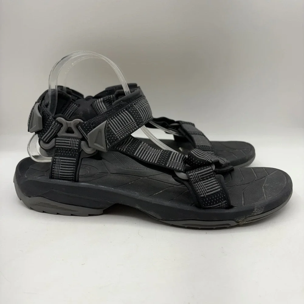 Teva Terra Fi‎ 4 Mens Hiking Sandals Black Grey Strappy Sport Shoes Size 11